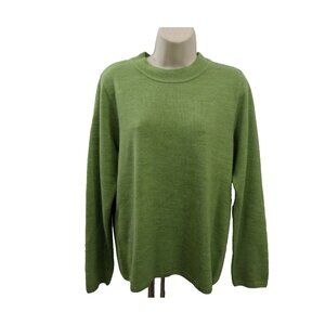 Kim Rogers Signature Cashmalon Sweater Womens Large Green Pullover Long Sleeve